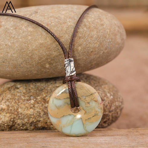 Natural Amethyst Lapis Tiger Eye Stone Pendant